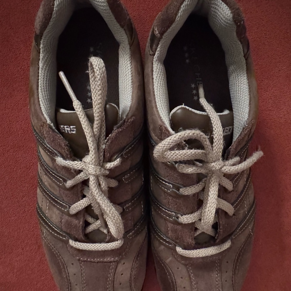 Skechers Brown Leather Walking Sneakers | Size 6.5 - Picture 5 of 7